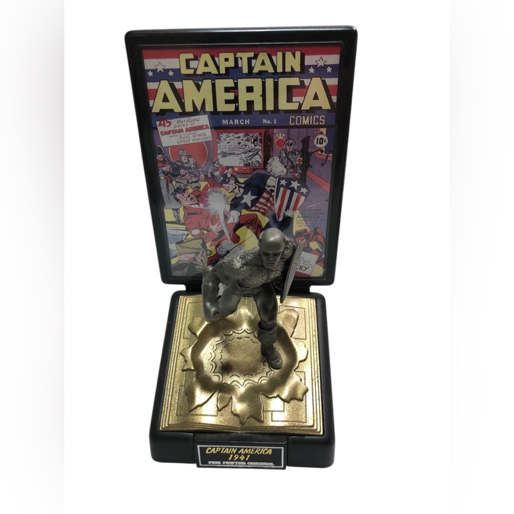 Marvel Comic Book Champions Fine Pewter Original Captain America Figure 1996